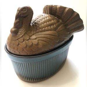 VINTAGE Nectarose Treasure Craft 2qt Thanksgiving Baker With Turkey Lid